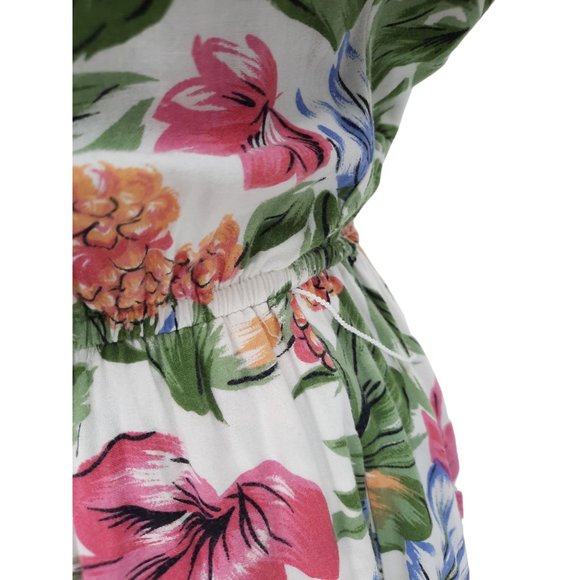 VTG 80s Carol Anderson Pink Blue Yellow Floral Button Front Midi Dress Size 12 - Picture 11 of 12